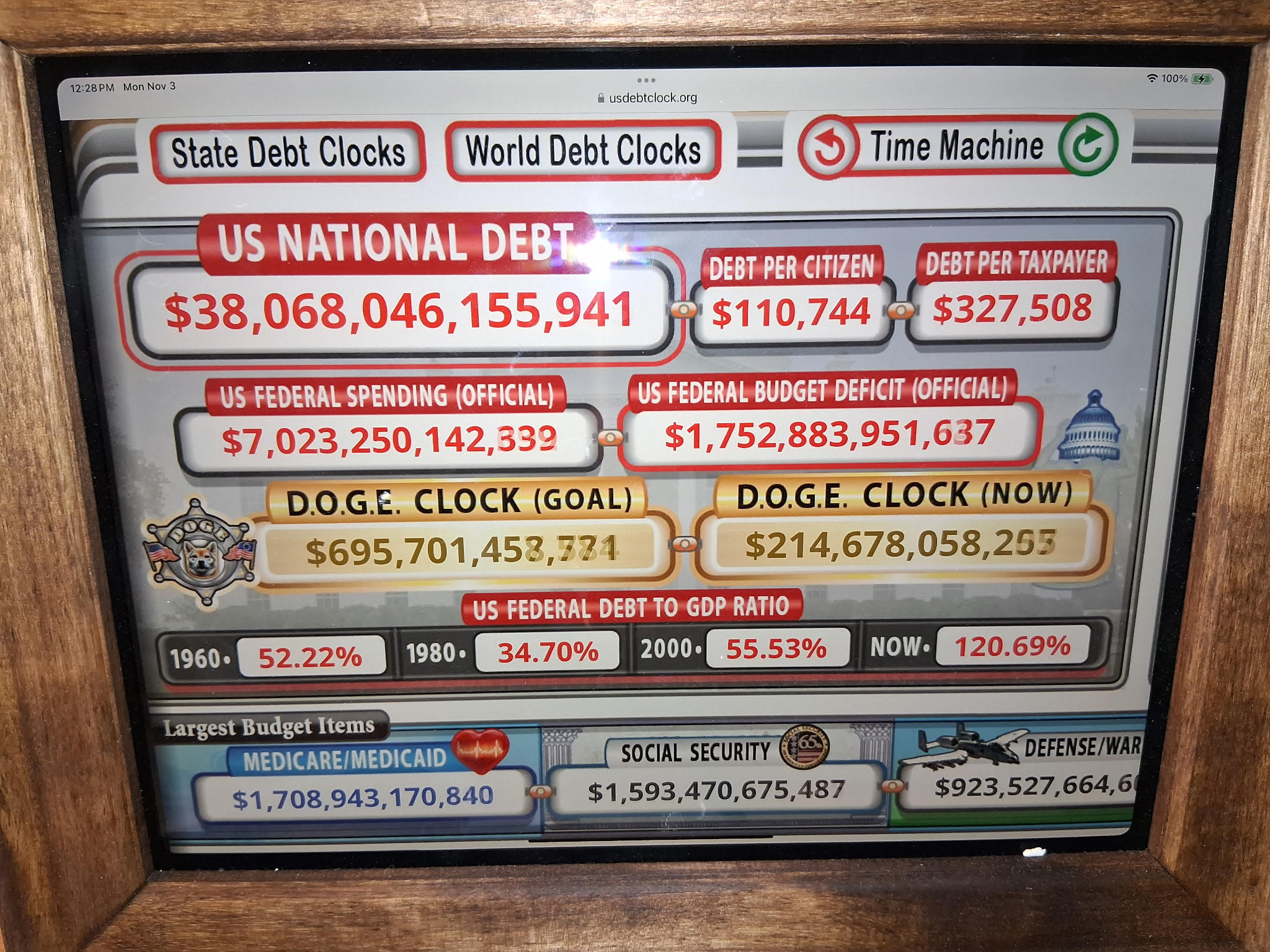 The National Debt Clock — real-time US national debt